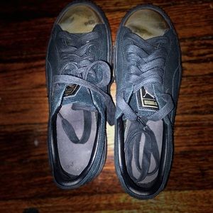PUMA Suede Platform Gold Shell Toe Sneakers